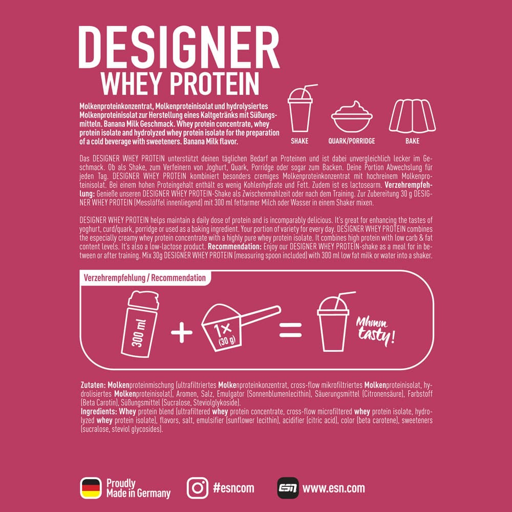 Протеин DESIGNER Whey Protein - ESN (Банан с Мляко 908 гр) - Image 3