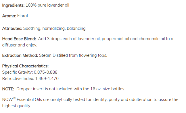 Лавандулово масло - Lavender oil - 10 ml NOW - Image 2