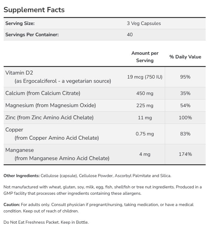 Calcium Citrate Plus - 120 vcaps | NOW - Image 2